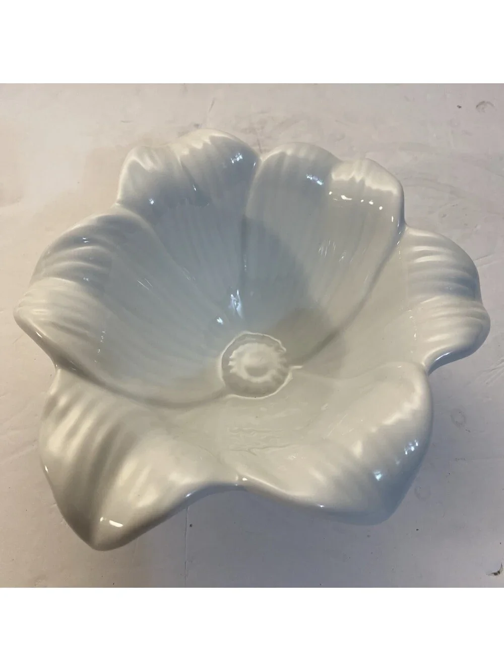 Pier One Flower Decor Bowl White Porcelain 430/4305 New Open Box